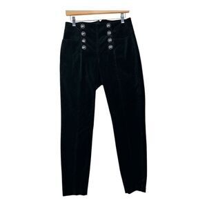 J.‎ McLaughlin Hastings Hi-Rise Velvet Pants size 6 Black